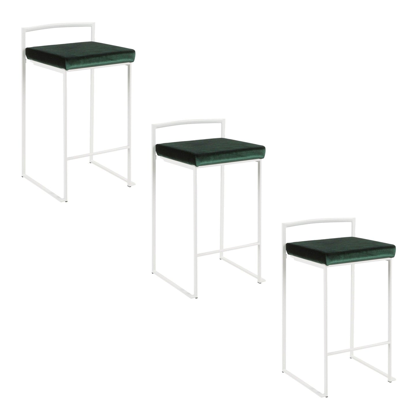 Majestic Office Furniture Stacker 26" Fixed-Height Counter Stool - Set Of 3