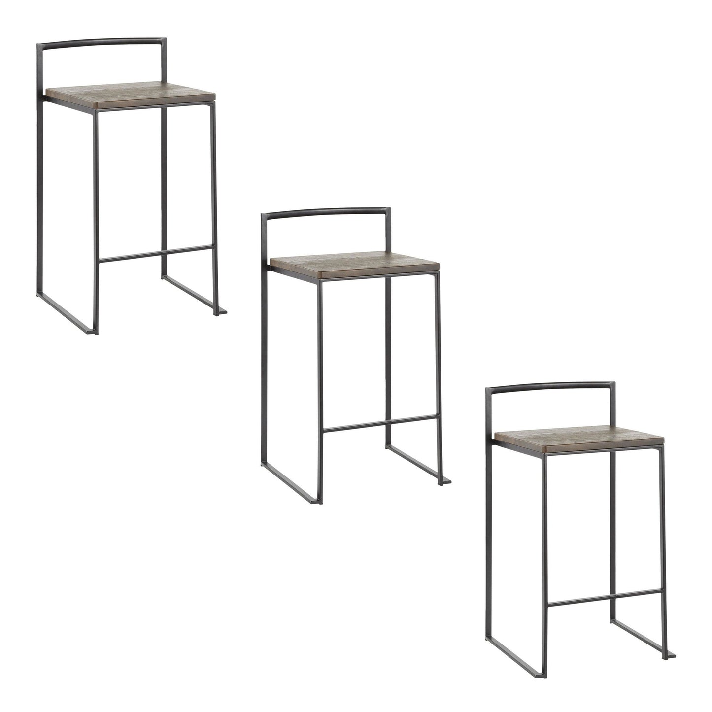 Majestic Office Furniture Stacker 26" Fixed-Height Counter Stool - Set Of 3