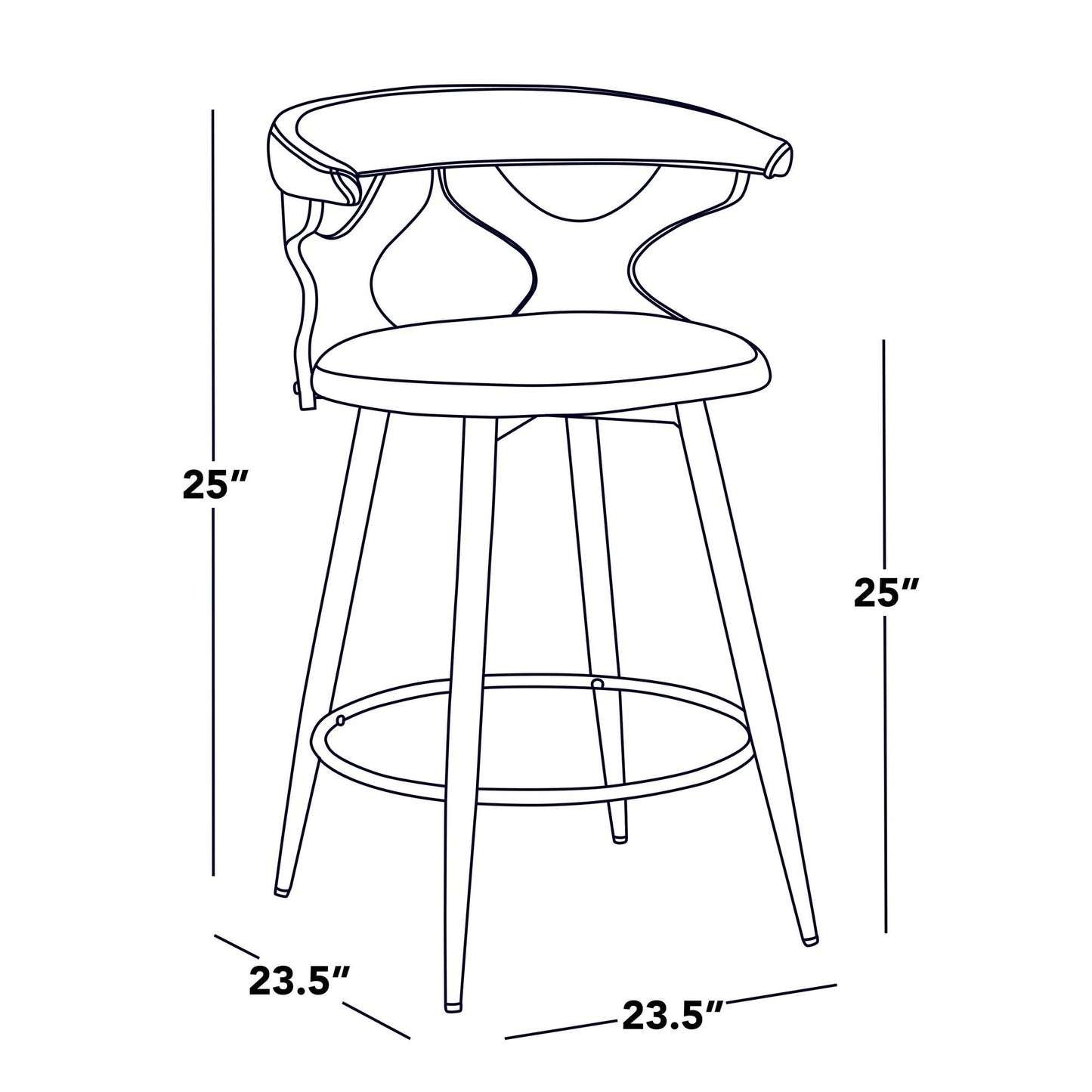 Majestic Office Furniture 25" Fixed-Height Counter Stool - Set of 2