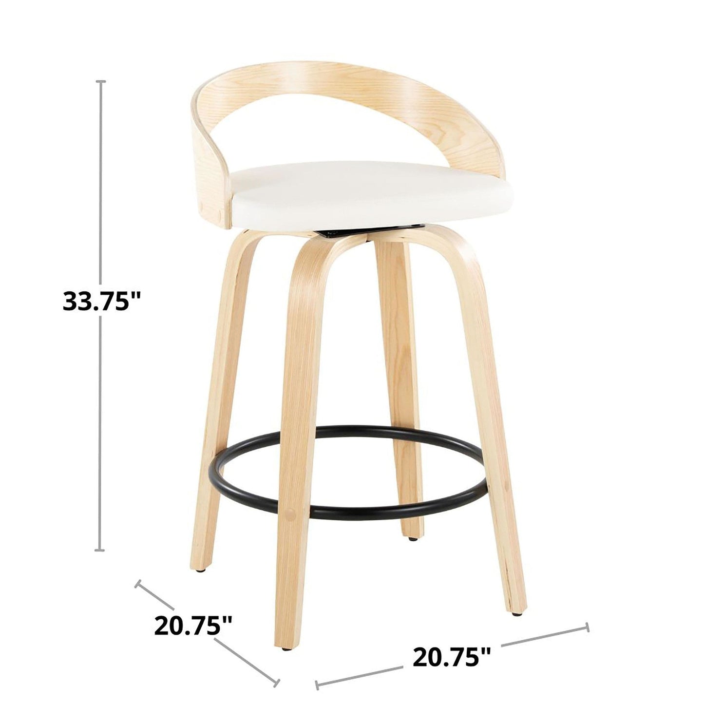 Majestic Office Furniture 26" Fixed-Height Counter Stool - Set of 2