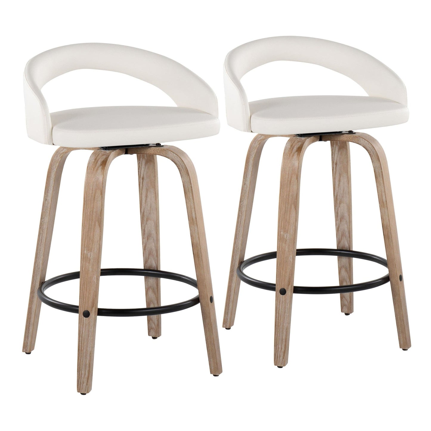 Majestic Office Furniture Upholstered 26" Fixed-Height Counter Stool - Set of 2