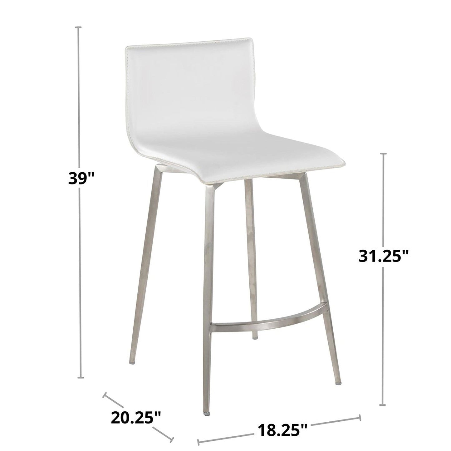 Majestic Office Furniture Upholstered 26" Fixed-Height Counter Stool - Set of 2
