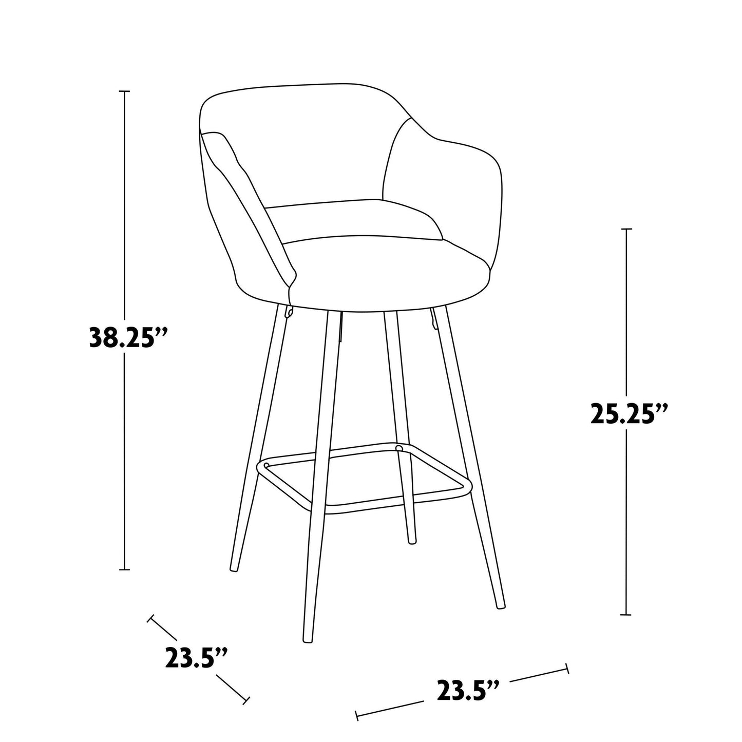 Majestic Office Furniture 25" Fixed-Height Counter Stool - Set of 2