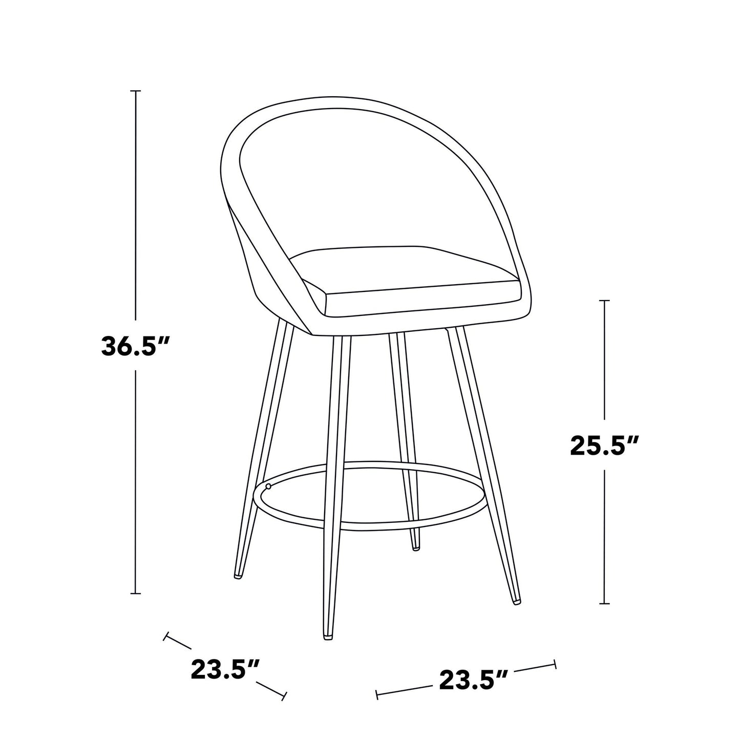 Majestic Office Furniture Highback 26" Fixed-Height Counter Stool - Set of 2