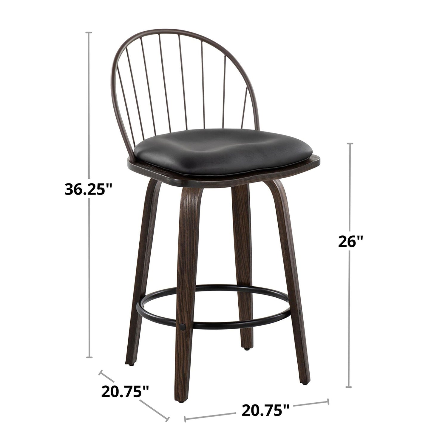 Majestic Office Furniture 26" Fixed-Height Counter Stool - Set of 2