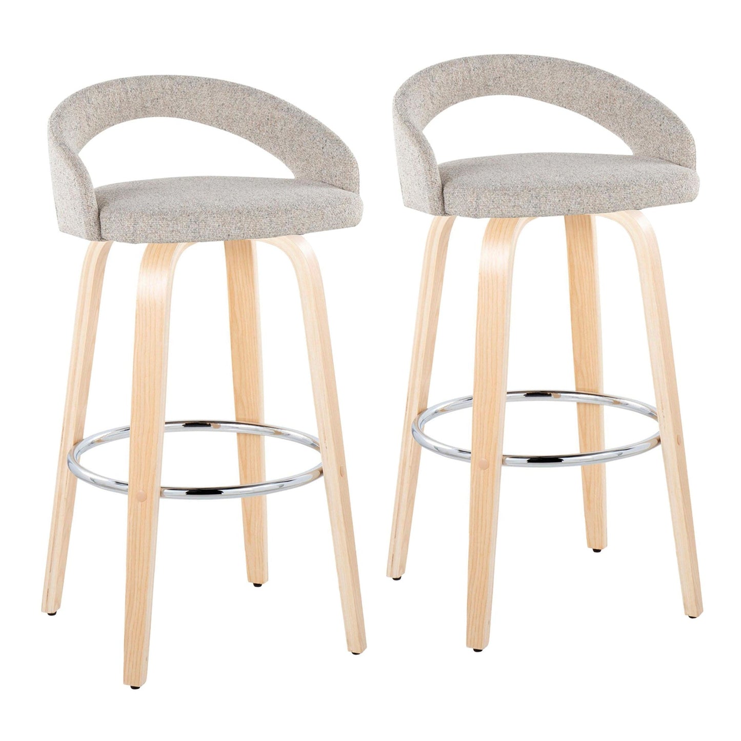 Majestic Office Furniture Upholstered 30" Fixed-Height Barstool - Set of 2