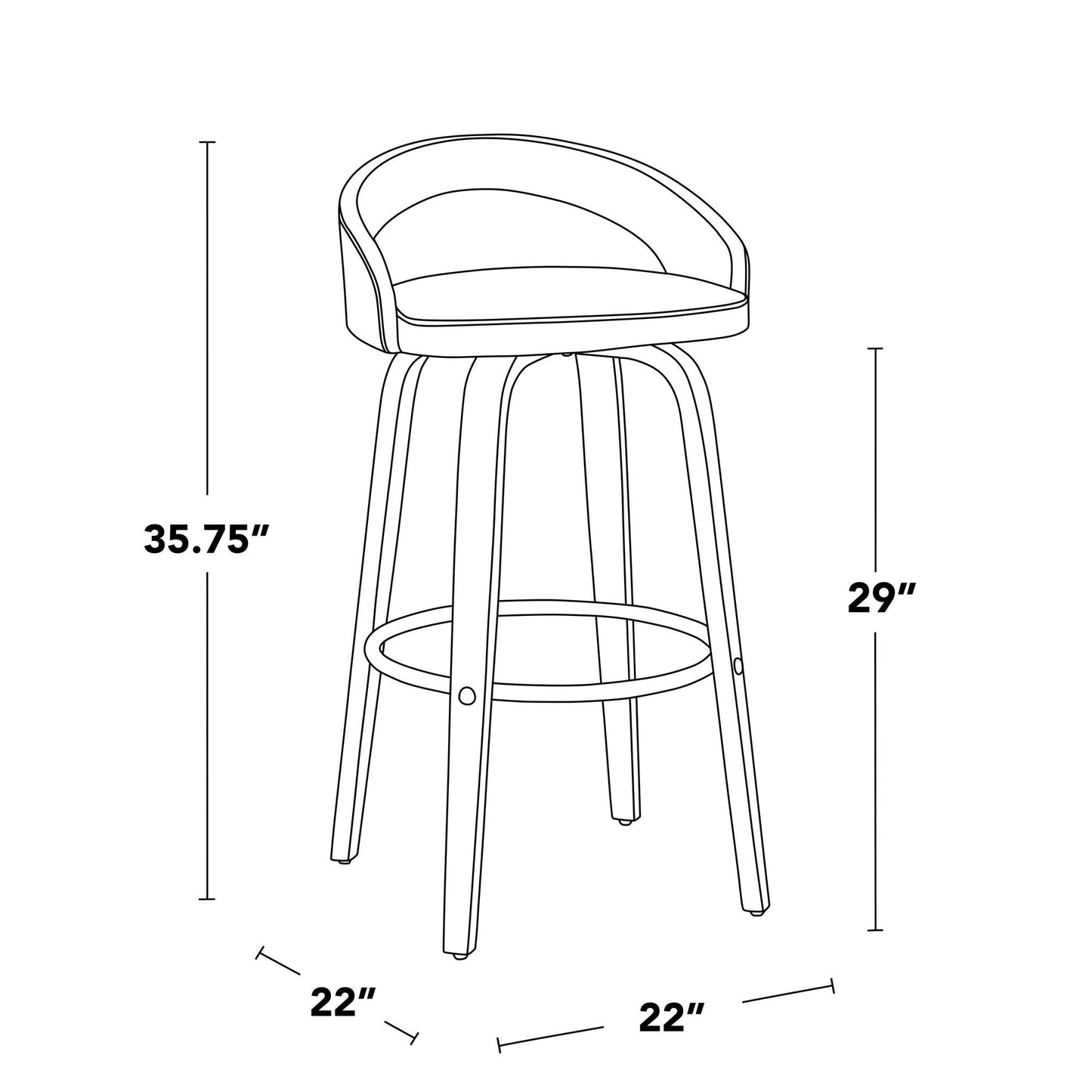 Majestic Office Furniture 30" Fixed-Height Barstool - Set of 2