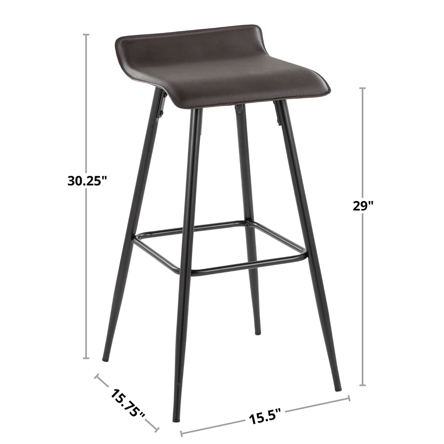 Majestic Office Furniture 30" Fixed-Height Barstool - Set of 2