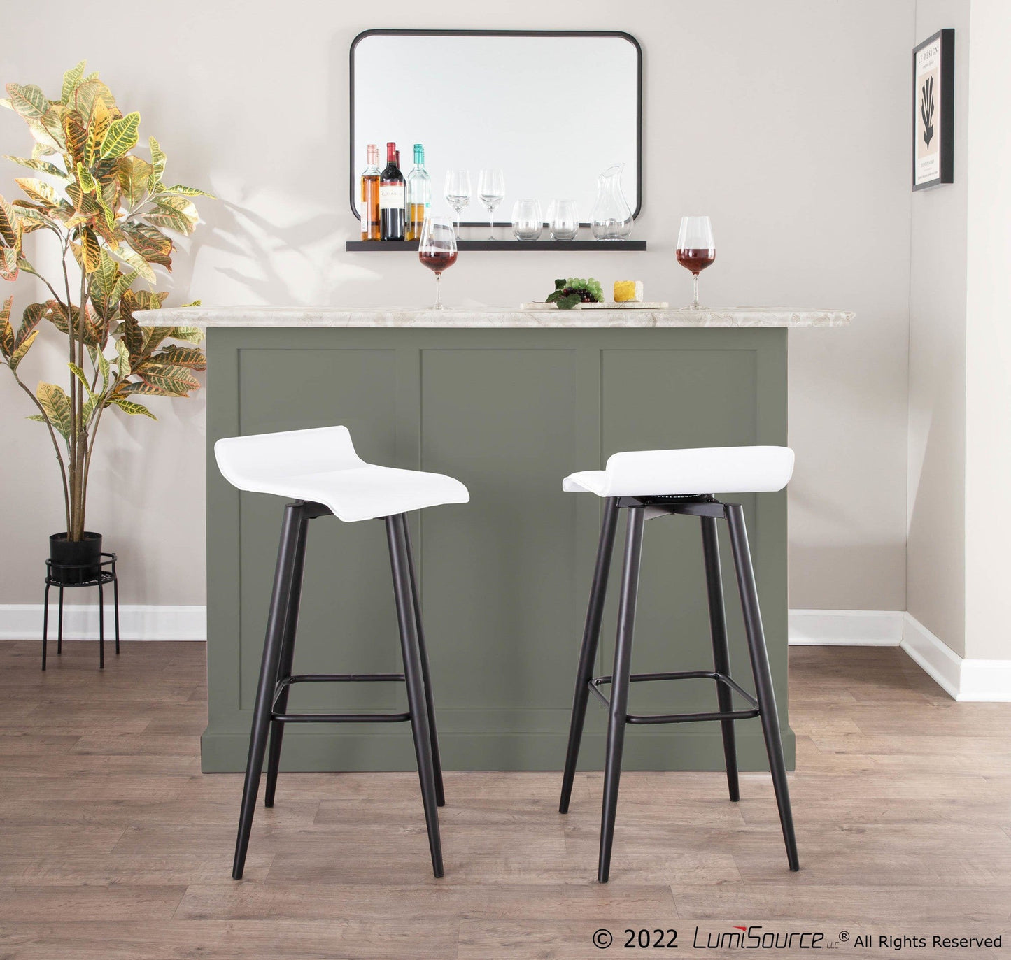 Majestic Office Furniture 30" Fixed-Height Barstool - Set of 2