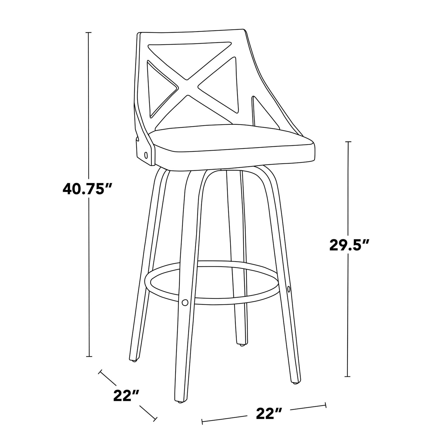 Majestic Office Furniture 30" Fixed-Height Barstool - Set of 2