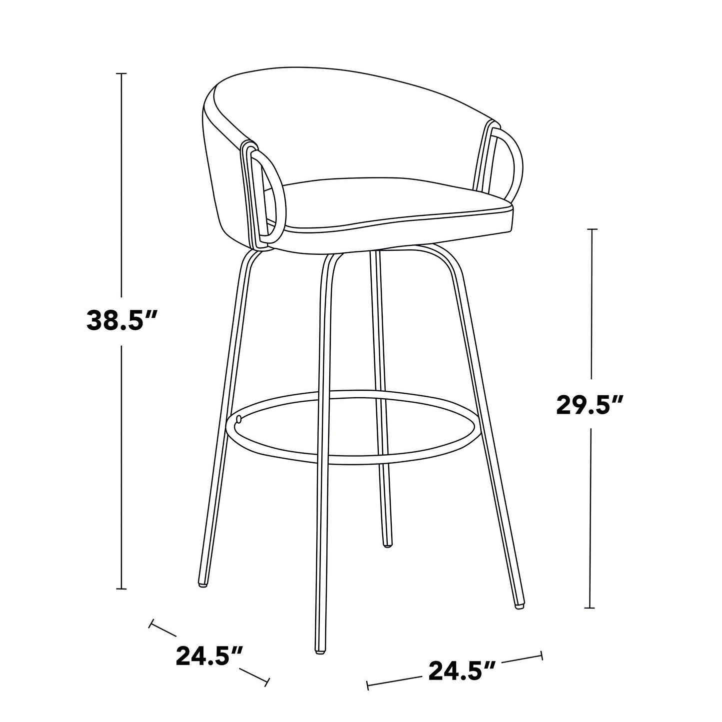 Majestic Office Furniture 30" Fixed-Height Barstool - Set of 2