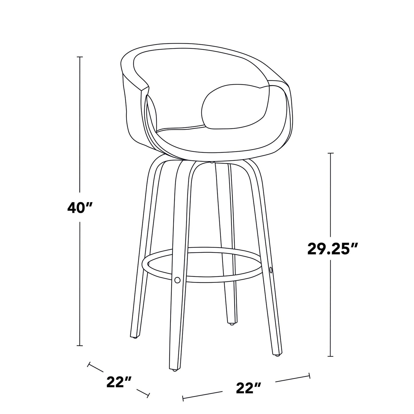 Majestic Office Furniture 30" Fixed-Height Barstool - Set of 2