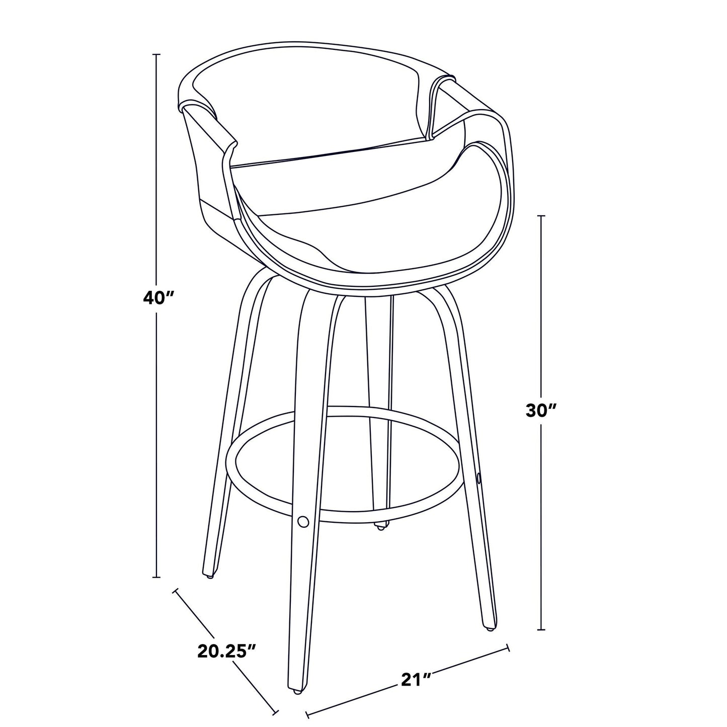 Majestic Office Furniture 30" Fixed-Height Barstool - Set of 2