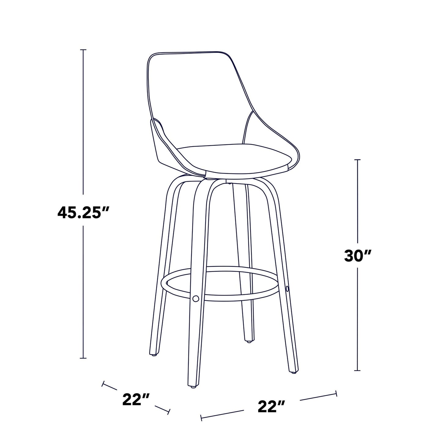 Majestic Office Furniture 30" Fixed-Height Barstool - Set of 2