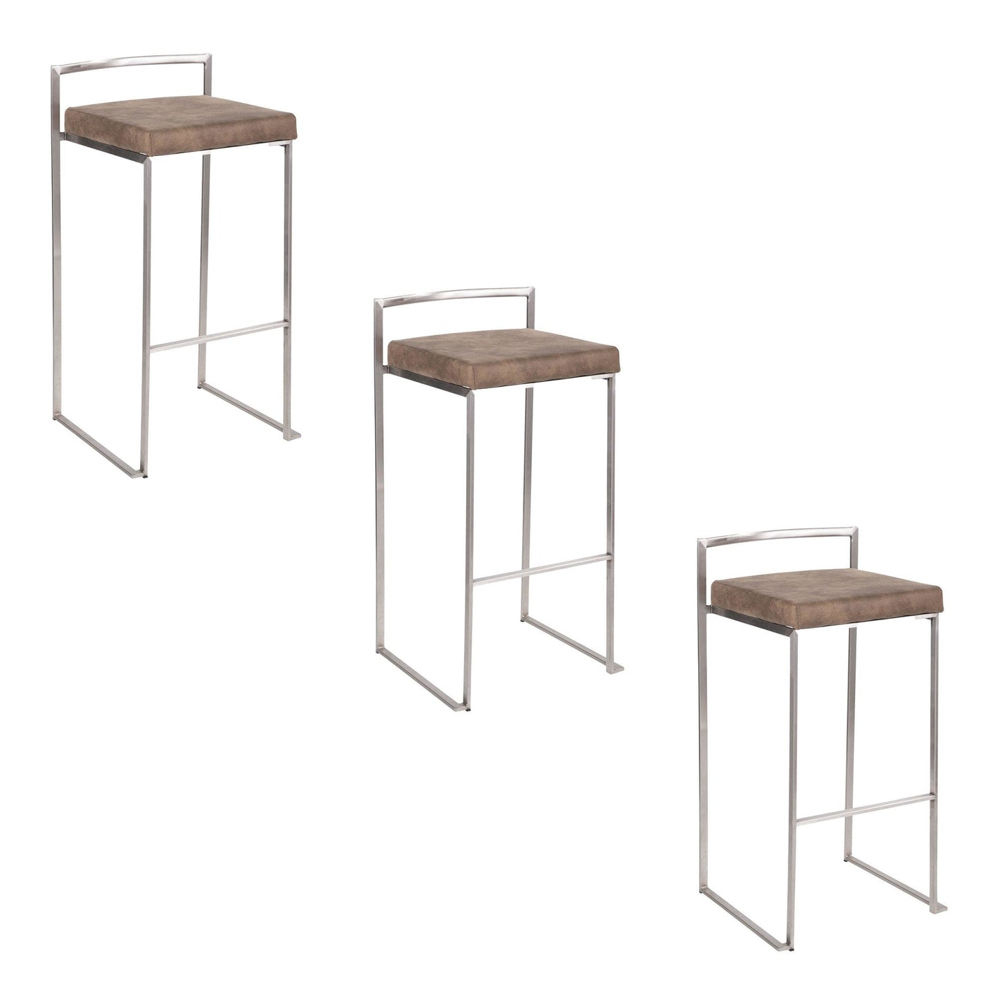 Majestic Office Furniture Stacker 30" Fixed-Height Barstool - Set Of 3