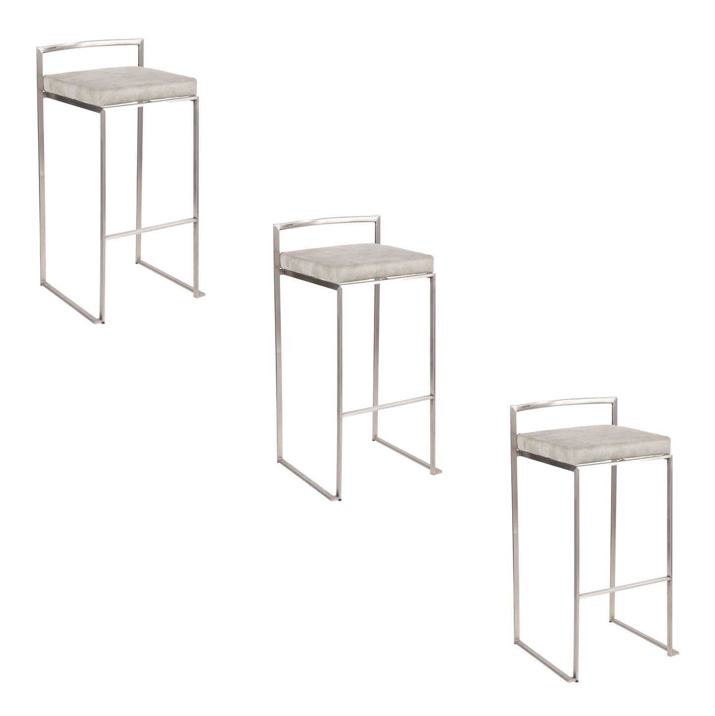 Majestic Office Furniture Stacker 30" Fixed-Height Barstool - Set Of 3