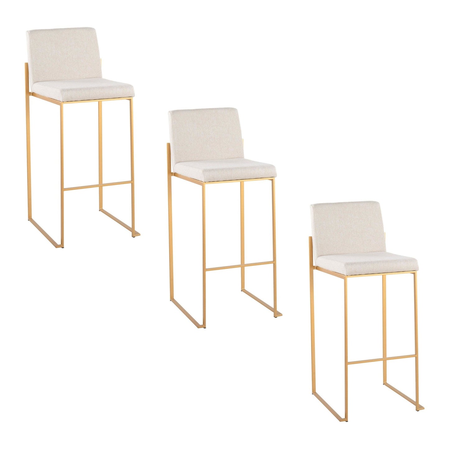 Majestic Office Furniture High Back 30" Fixed-Height Barstool - Set Of 3