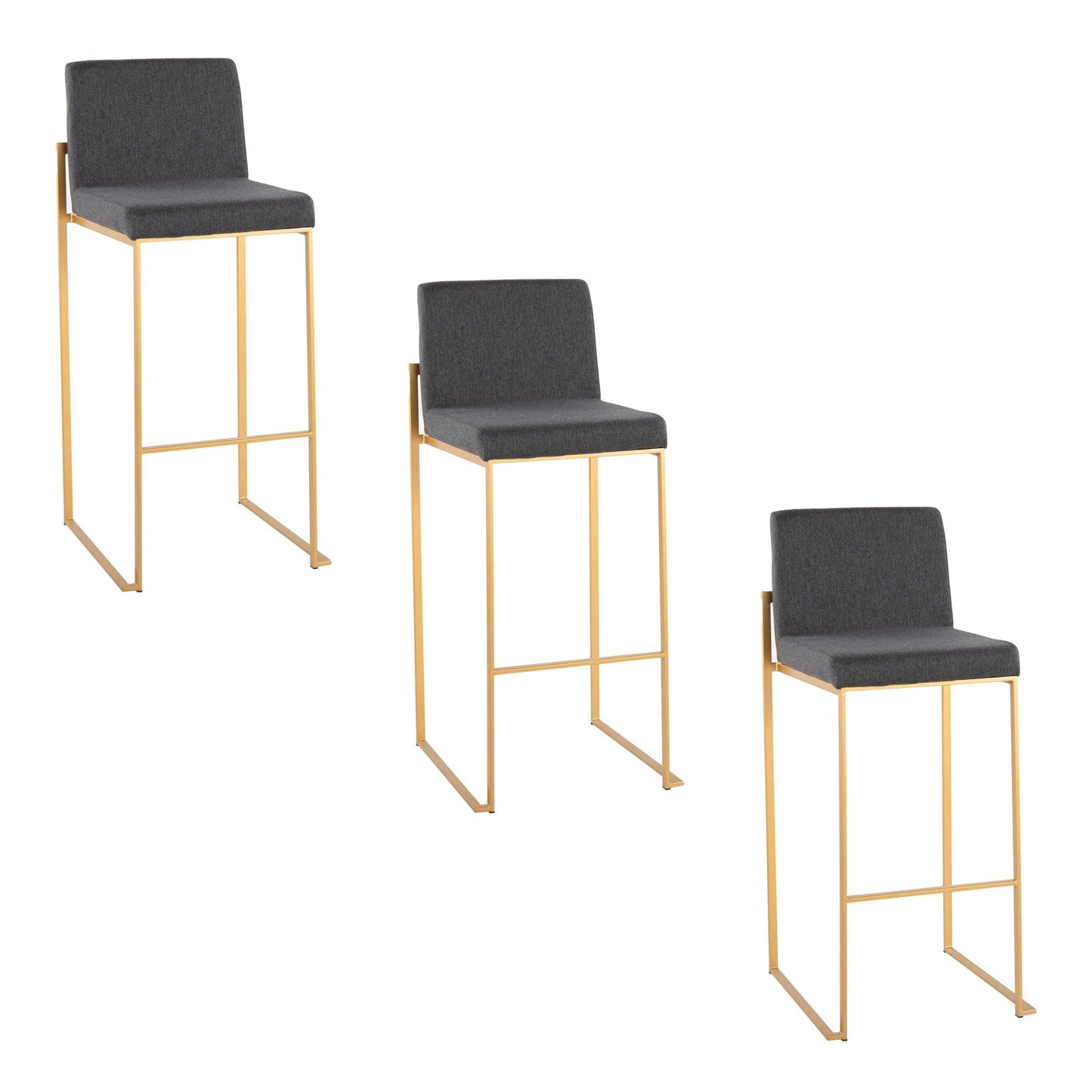 Majestic Office Furniture High Back 30" Fixed-Height Barstool - Set Of 3