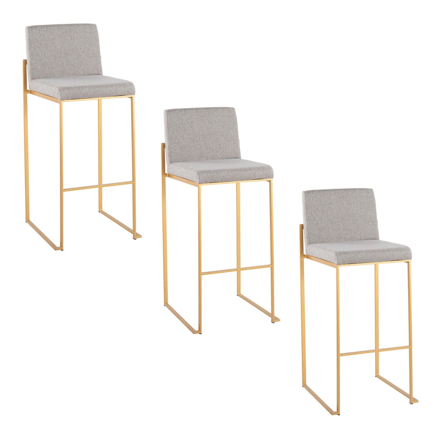 Majestic Office Furniture High Back 30" Fixed-Height Barstool - Set Of 3