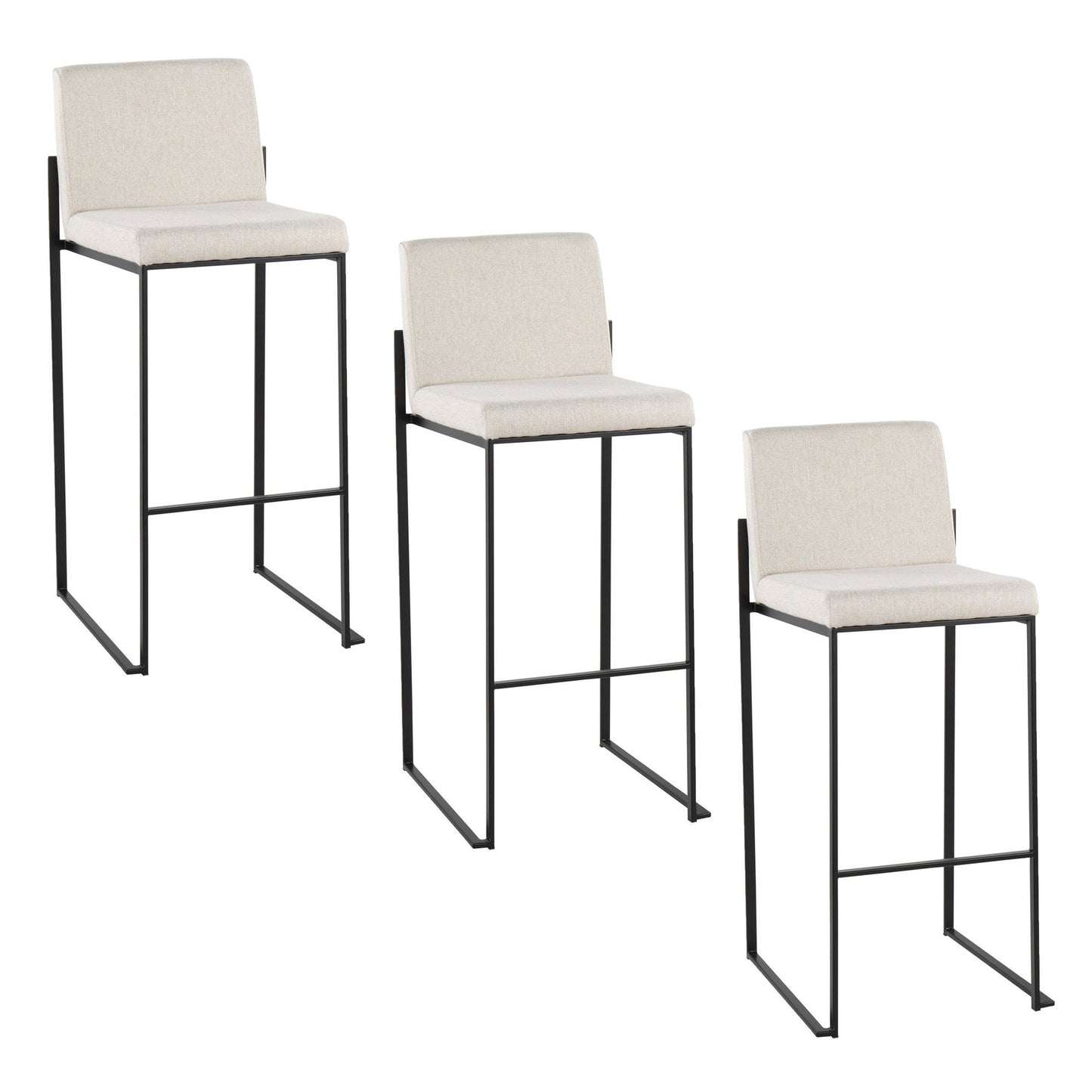 Majestic Office Furniture High Back 30" Fixed-Height Barstool - Set Of 3