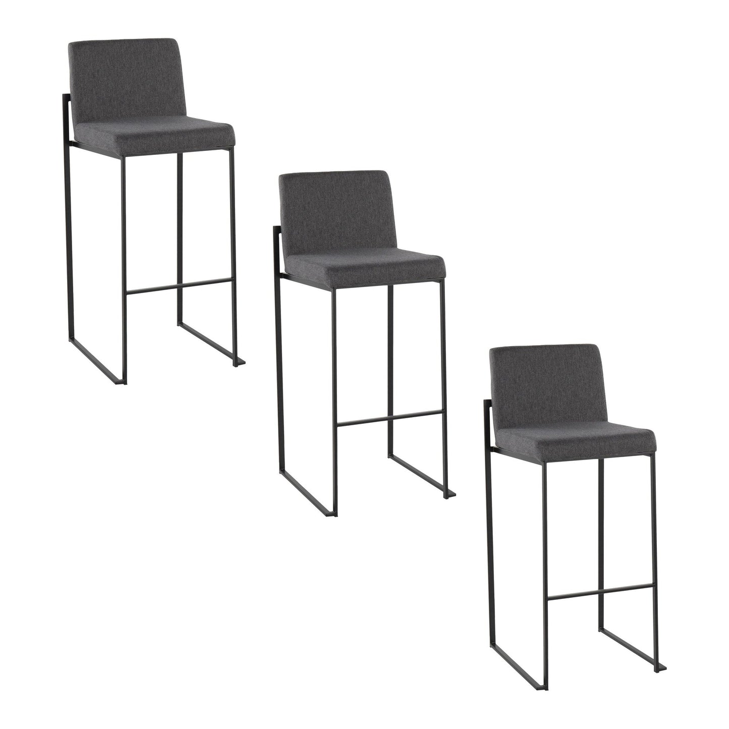 Majestic Office Furniture High Back 30" Fixed-Height Barstool - Set Of 3
