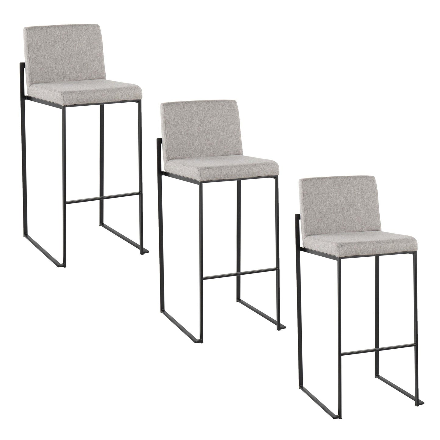 Majestic Office Furniture High Back 30" Fixed-Height Barstool - Set Of 3