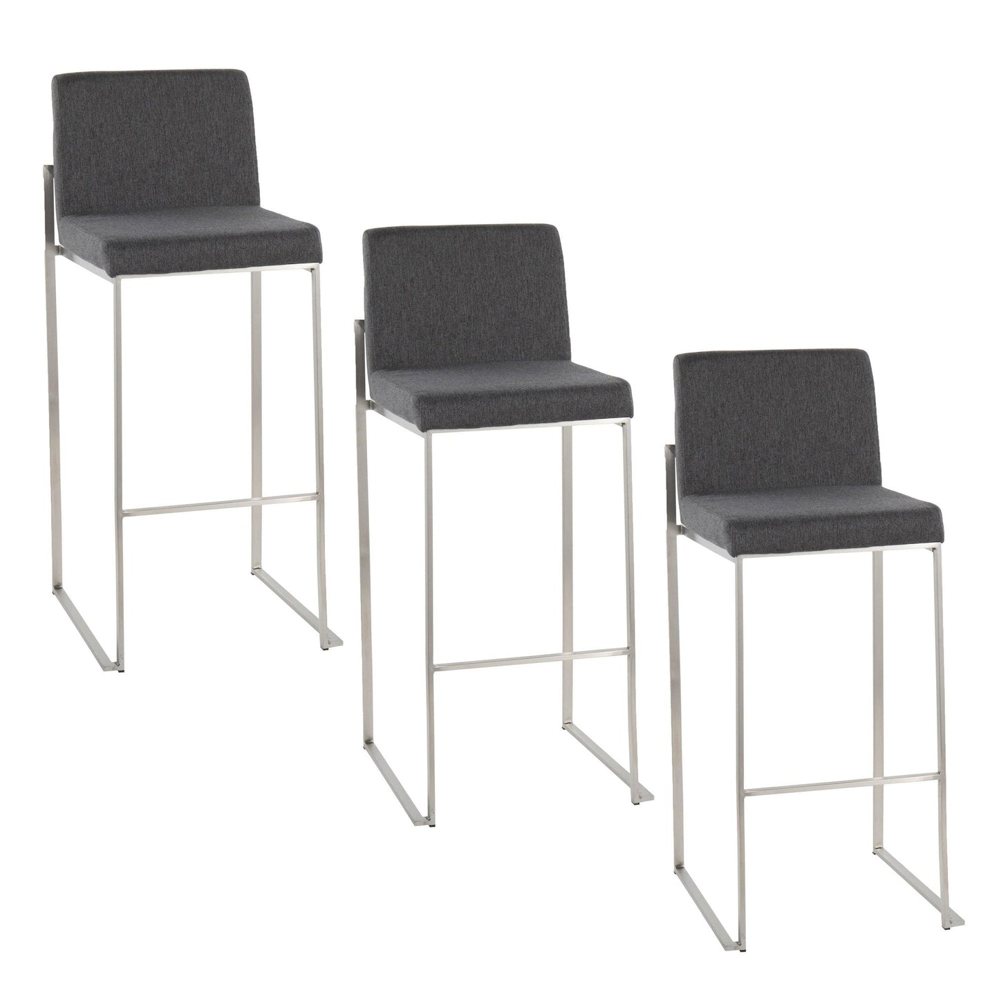 Majestic Office Furniture High Back 30" Fixed-Height Barstool - Set Of 3