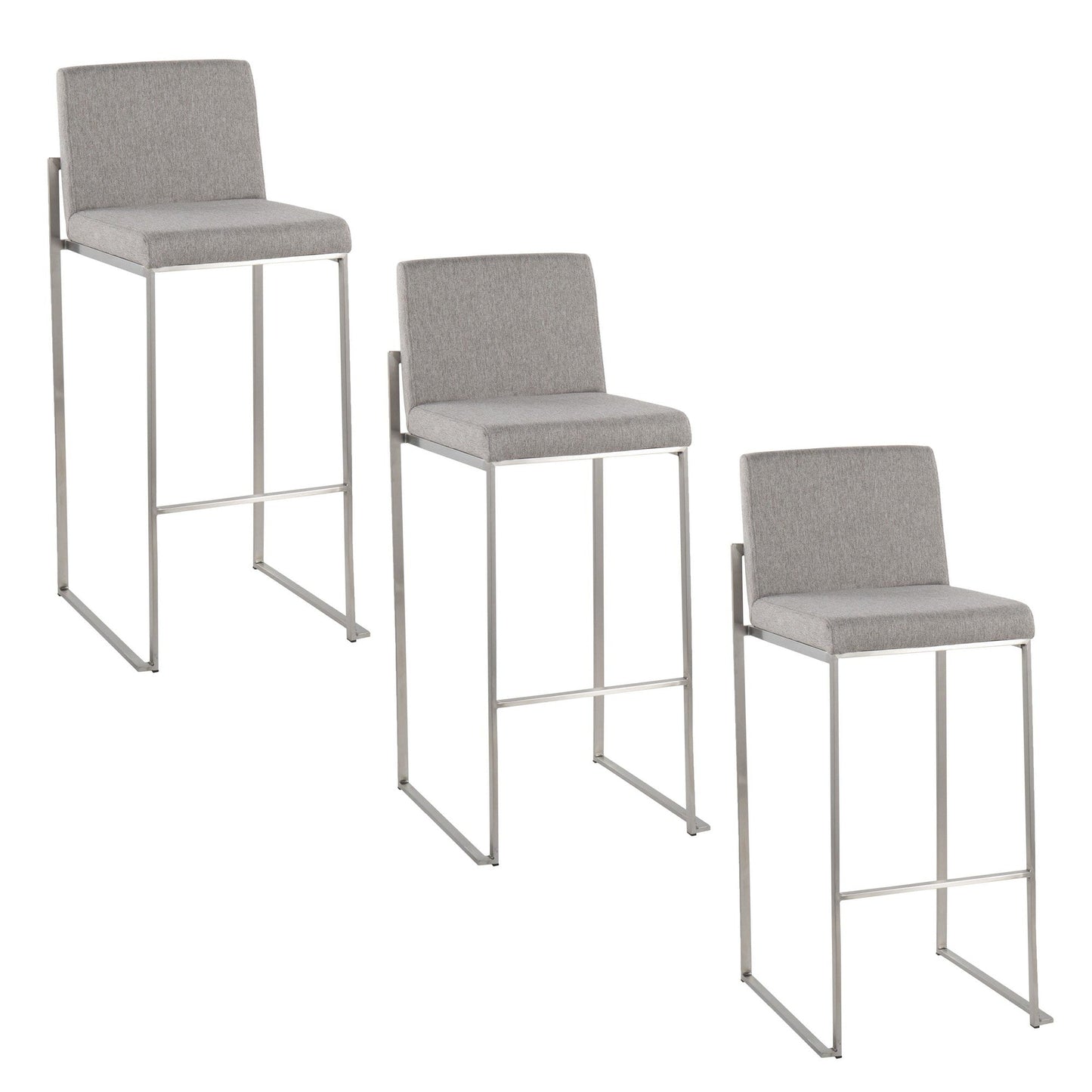 Majestic Office Furniture High Back 30" Fixed-Height Barstool - Set Of 3