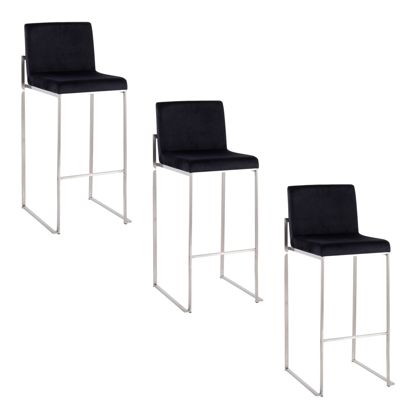 Majestic Office Furniture High Back 30" Fixed-Height Barstool - Set Of 3