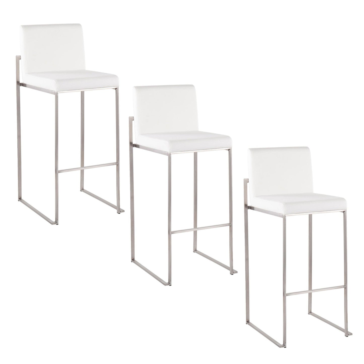 Majestic Office Furniture High Back 30" Fixed-Height Barstool - Set Of 3