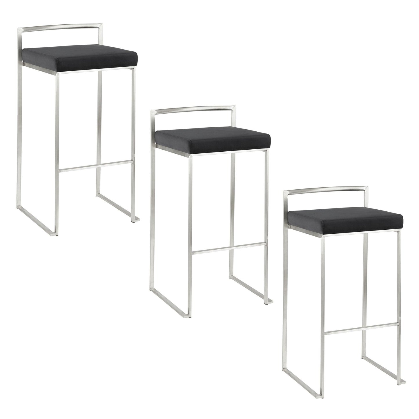 Majestic Office Furniture Stacker 30" Fixed-Height Barstool - Set Of 3