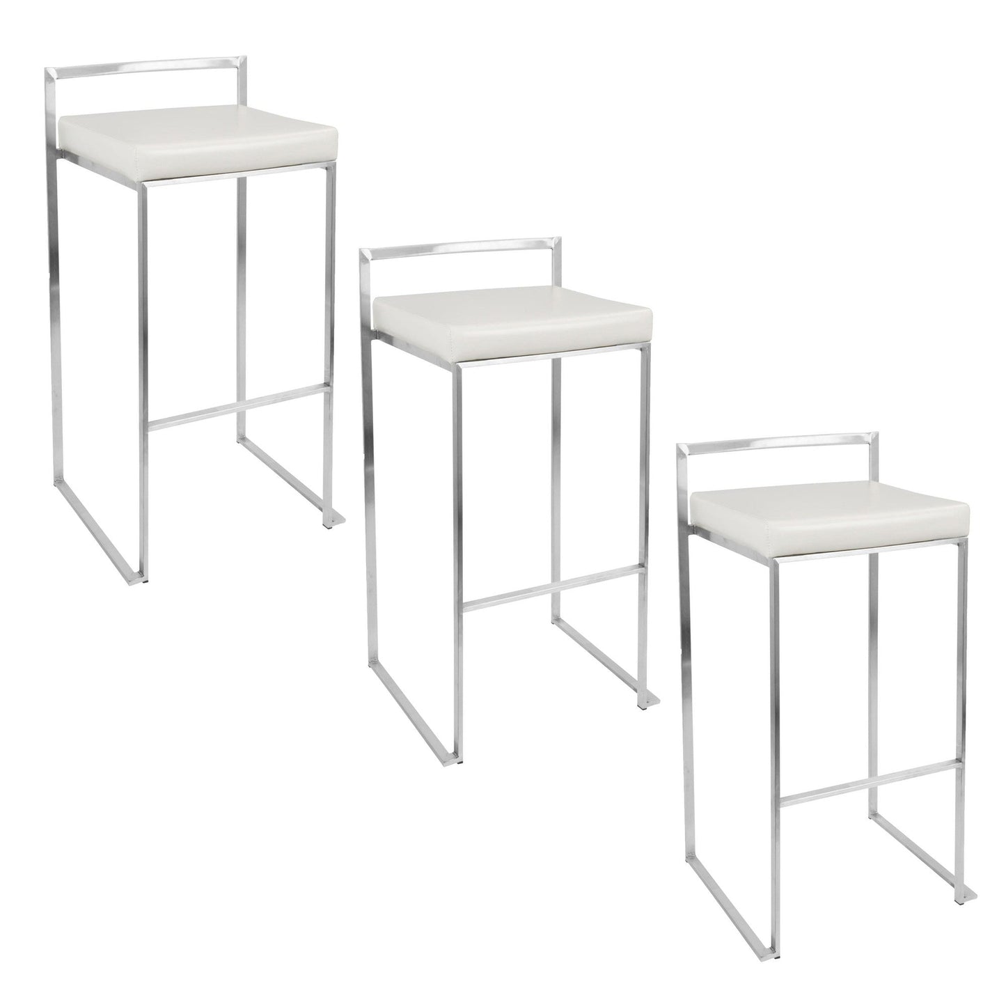 Majestic Office Furniture Stacker 30" Fixed-Height Barstool - Set Of 3