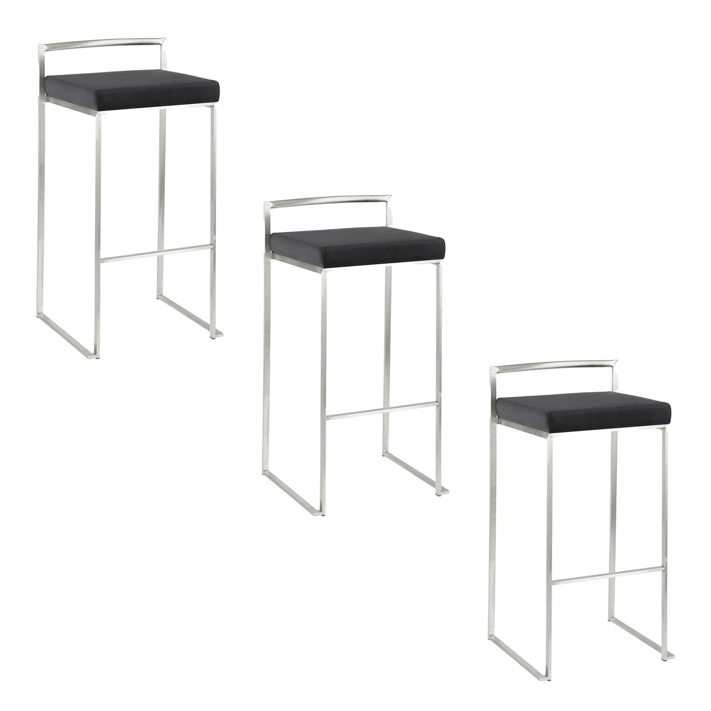 Majestic Office Furniture Stacker 30" Fixed-Height Barstool - Set Of 3