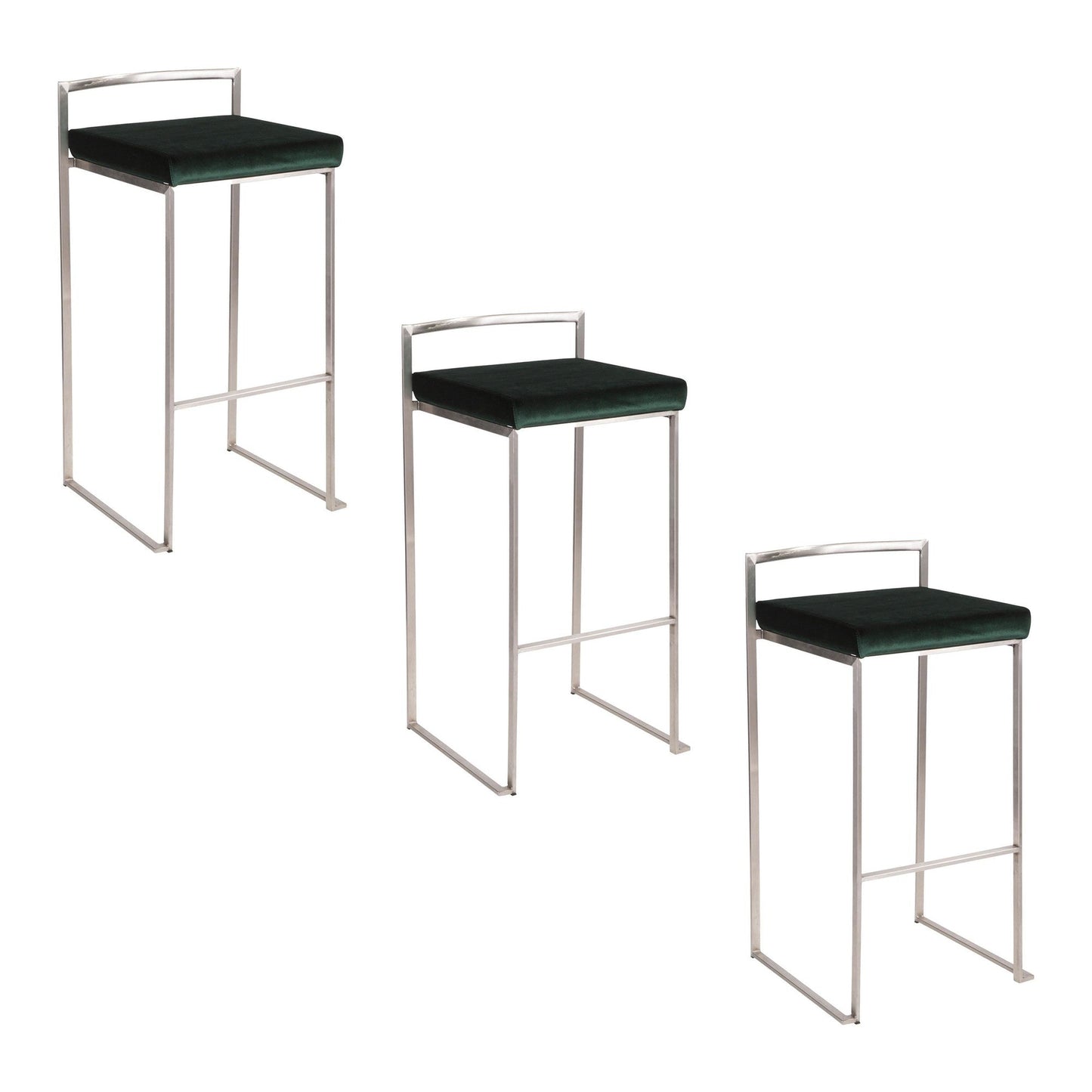 Majestic Office Furniture Stacker 30" Fixed-Height Barstool - Set Of 3