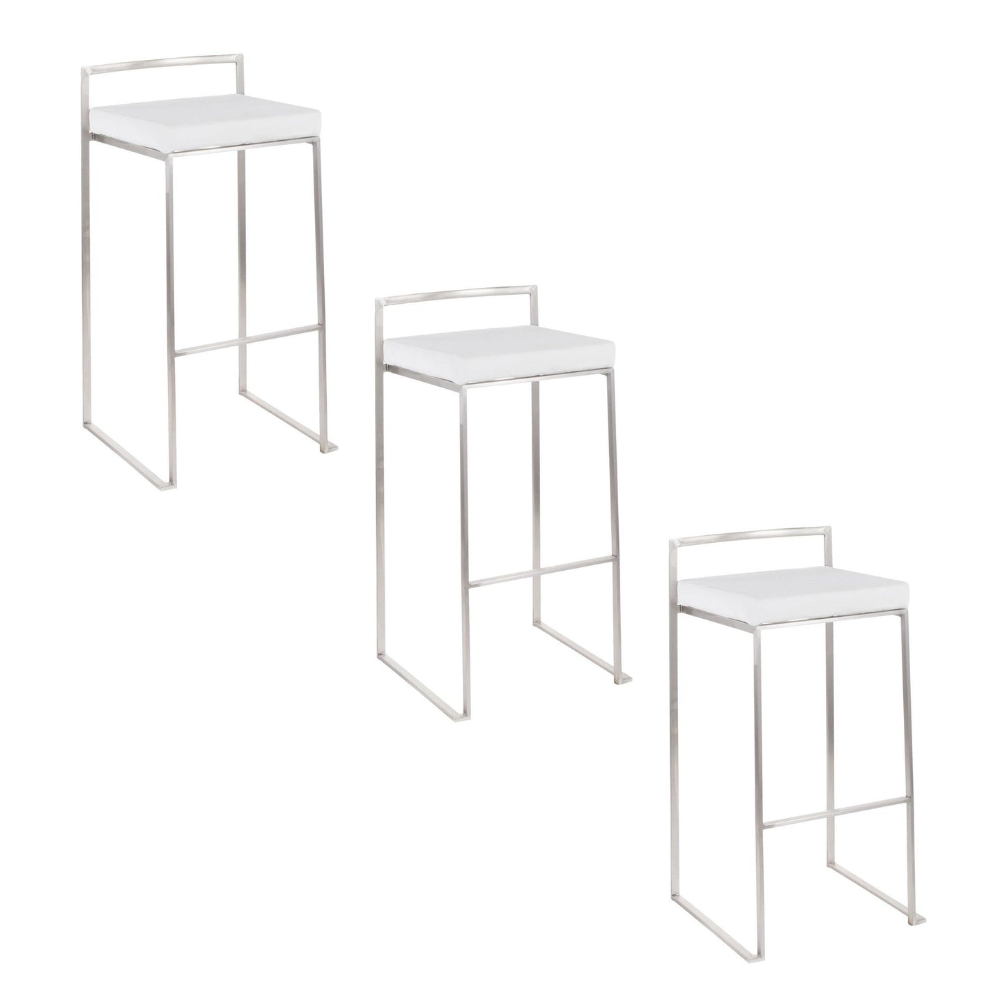 Majestic Office Furniture Stacker 30" Fixed-Height Barstool - Set Of 3