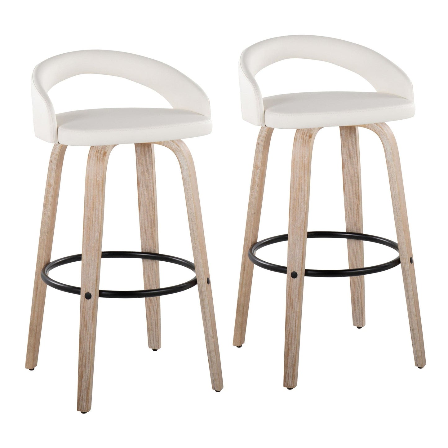 Majestic Office Furniture Upholstered 30" Fixed-Height Barstool - Set of 2