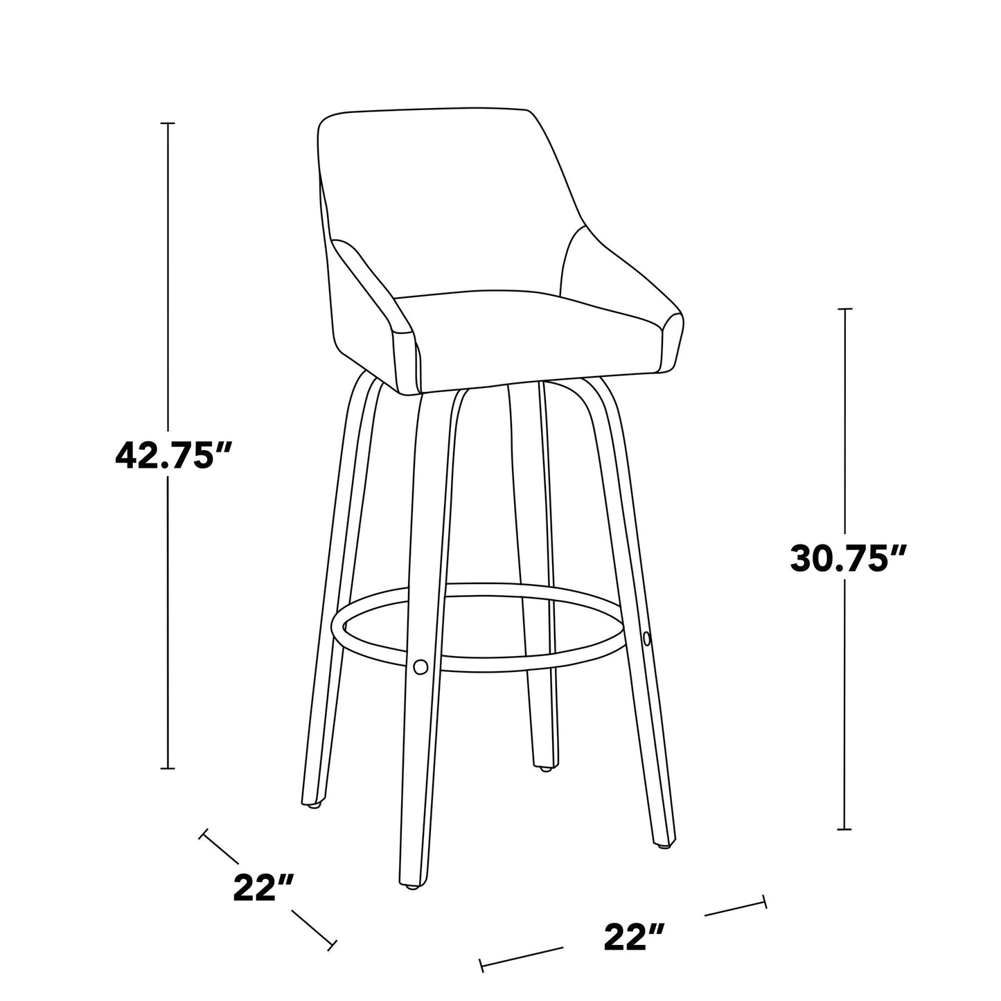 Majestic Office Furniture 30" Fixed-Height Barstool - Set of 2