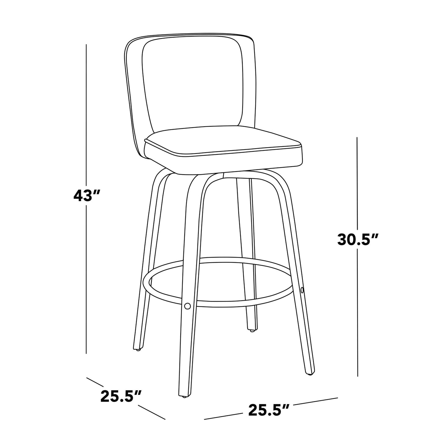 Majestic Office Furniture 30" Fixed-Height Xl Barstool - Set of 2