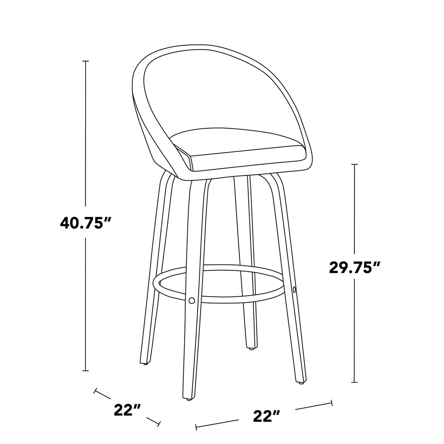 Majestic Office Furniture Highback 30" Fixed-Height Barstool - Set of 2