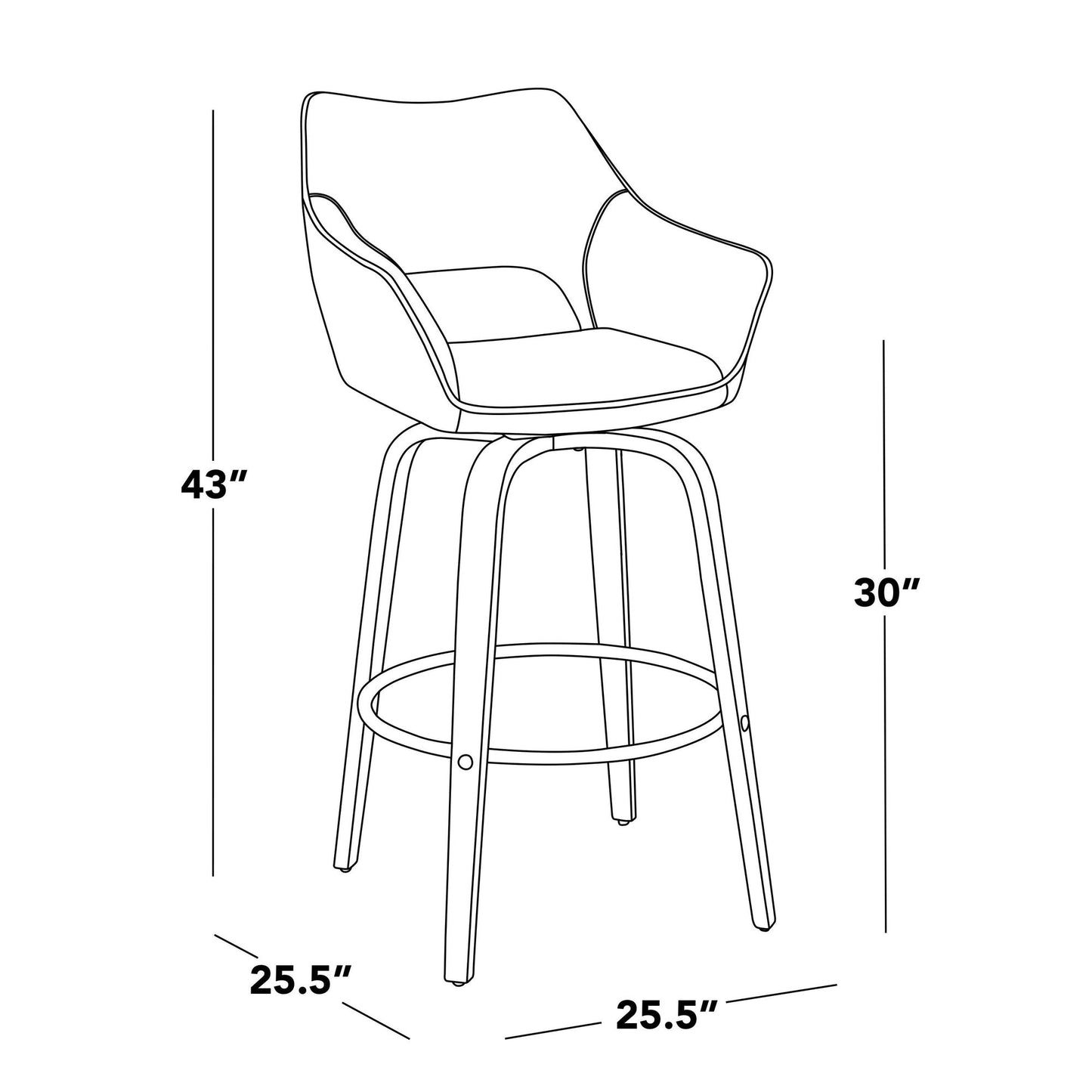 Majestic Office Furniture 30" Fixed-Height Xl Barstool - Set of 2