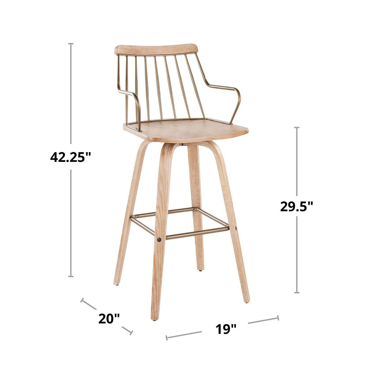 Majestic Office Furniture 30" Fixed-Height Barstool