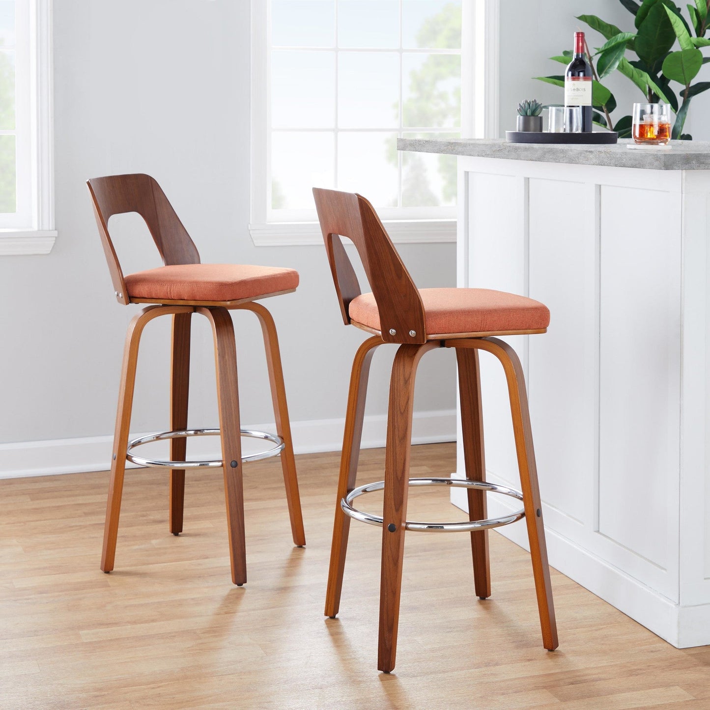 Majestic Office Furniture 30" Fixed-Height Barstool - Set of 2