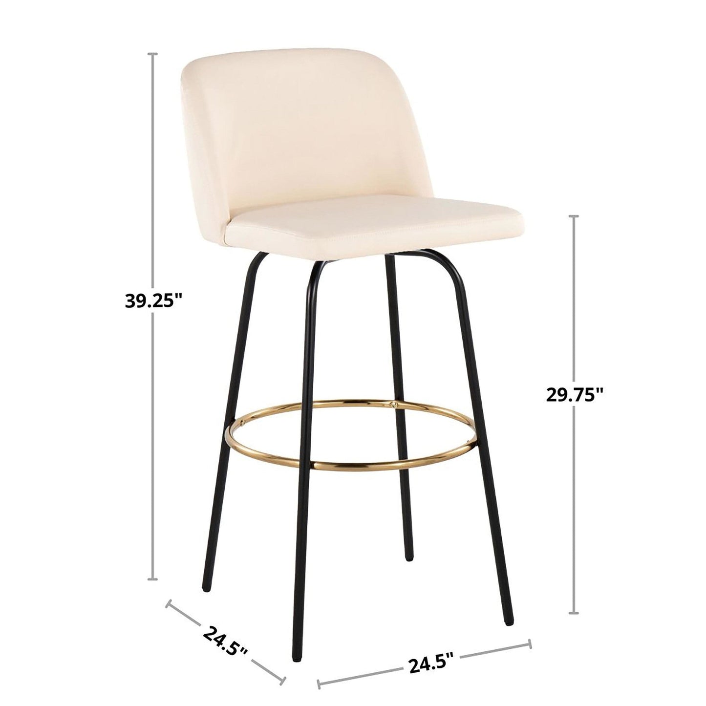 Majestic Office Furniture 30" Fixed-Height Barstool - Set of 2