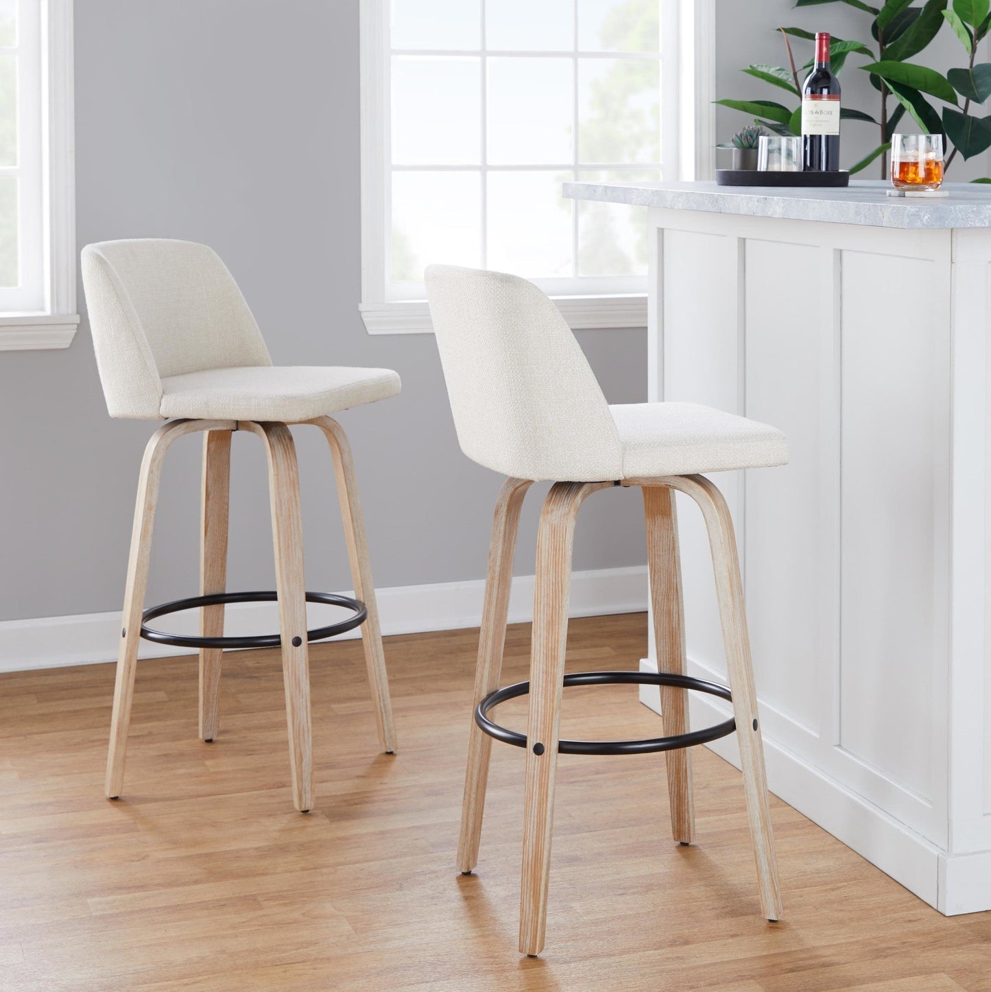 Majestic Office Furniture 30" Fixed-Height Barstool - Set of 2