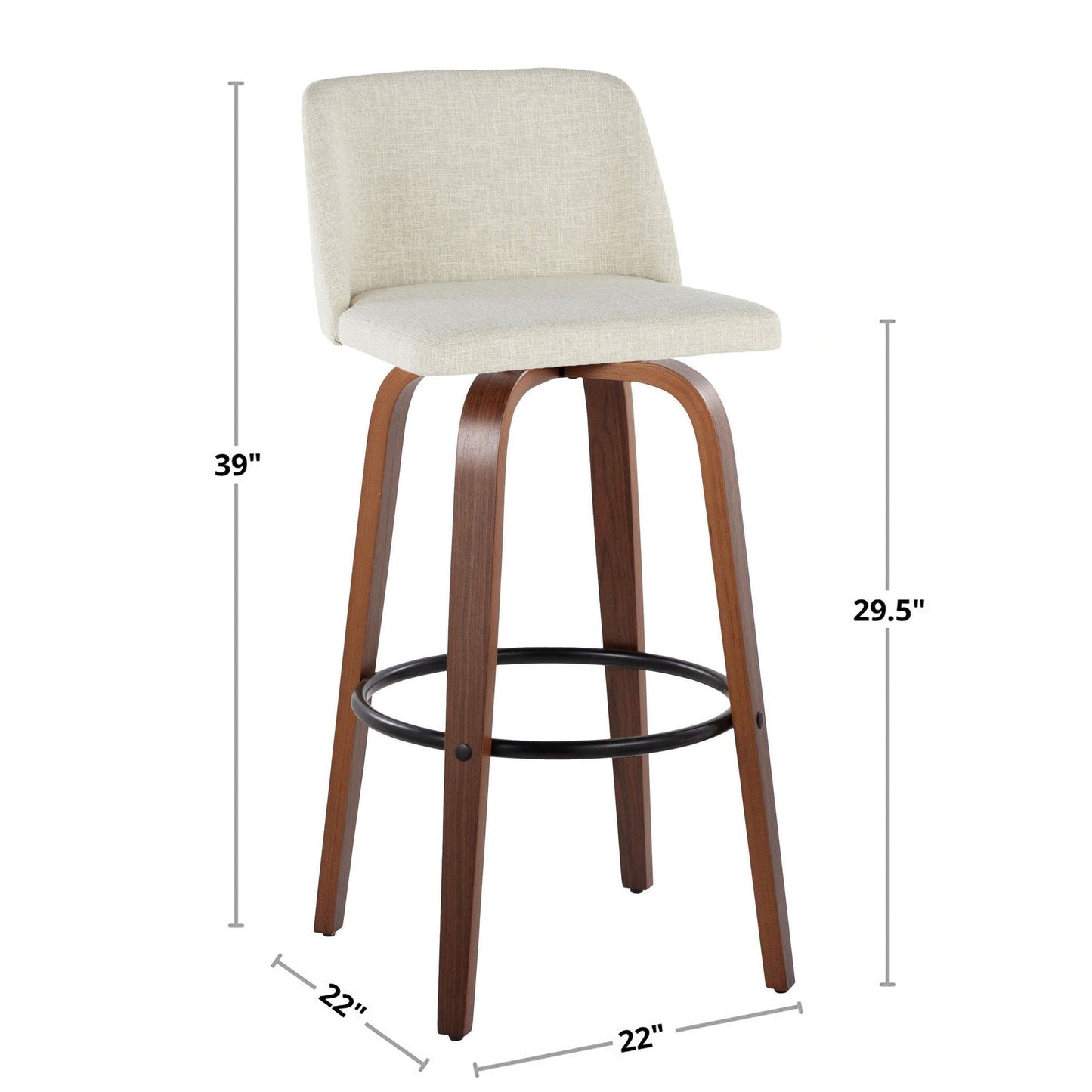 Majestic Office Furniture 30" Fixed-Height Barstool - Set of 2