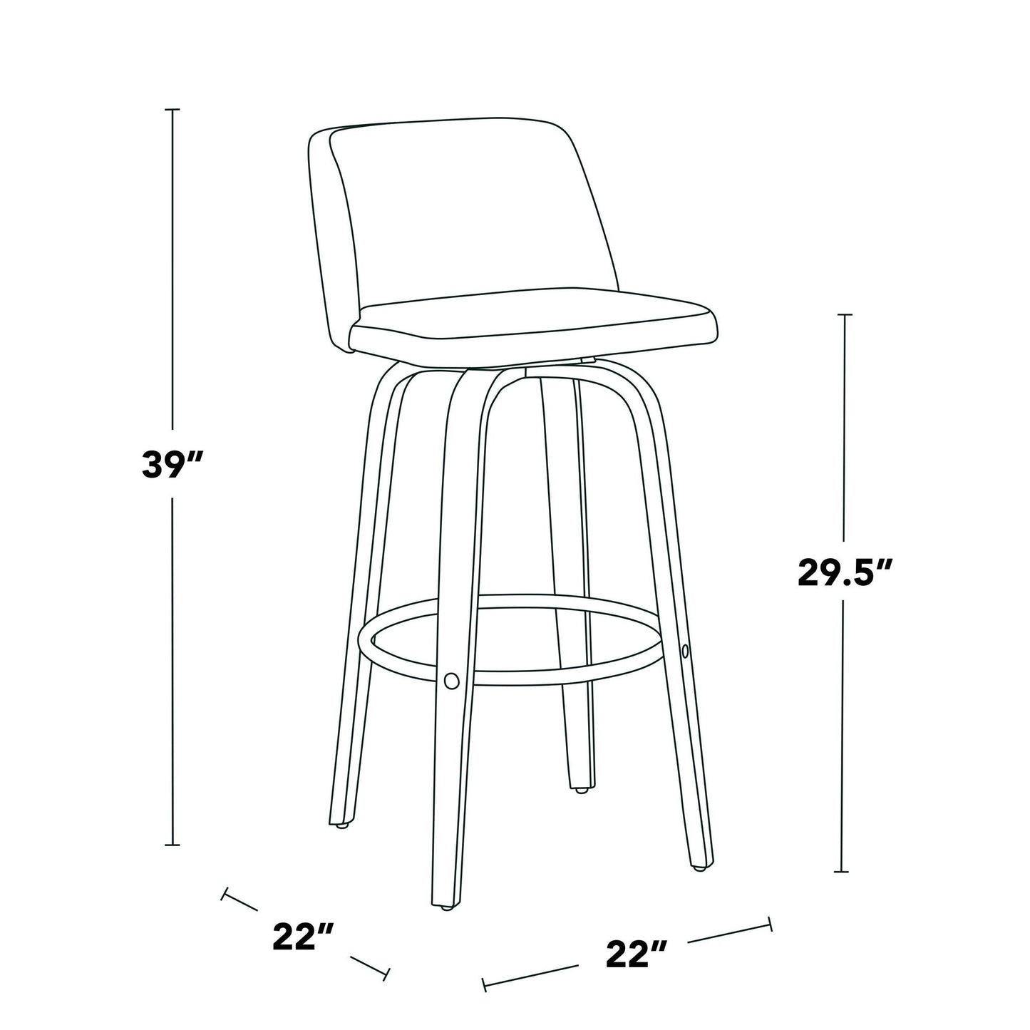 Majestic Office Furniture 30" Fixed-Height Barstool - Set of 2