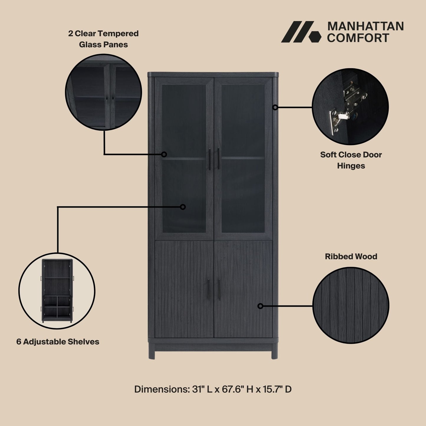 Manhattan Comfort Jodie Bookcase