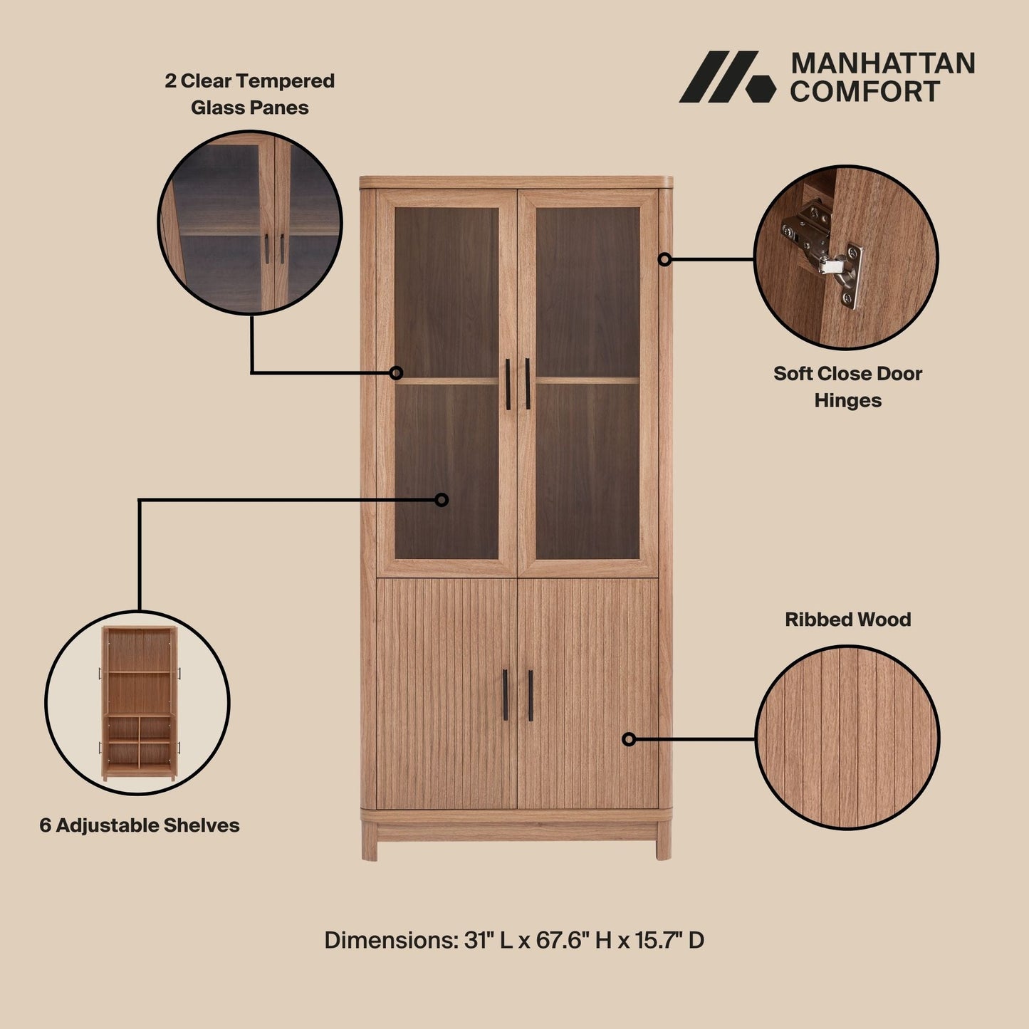 Manhattan Comfort Jodie Bookcase
