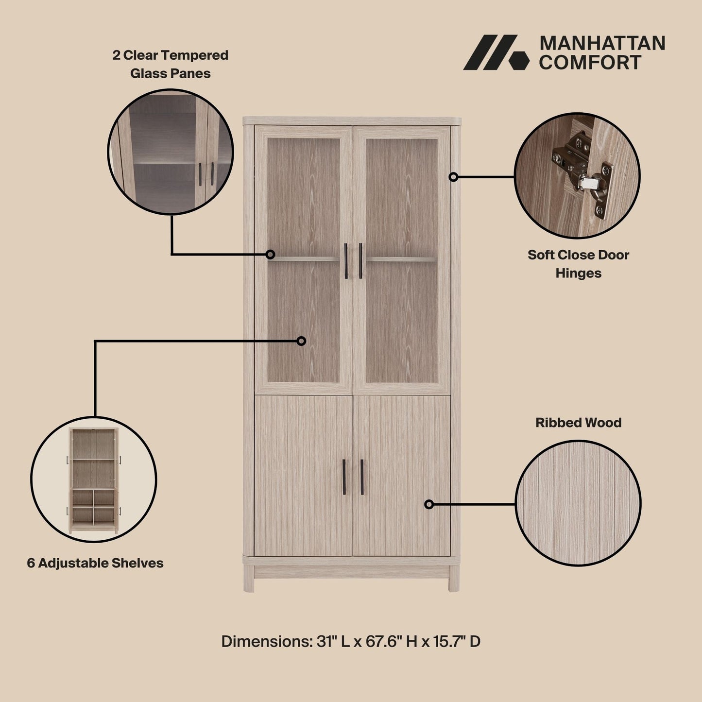 Manhattan Comfort Jodie Bookcase