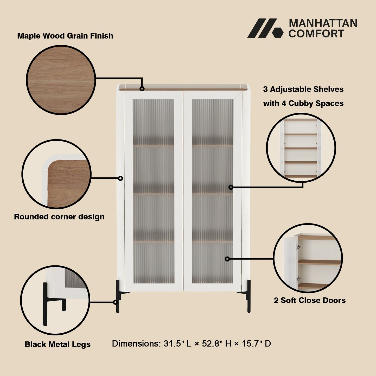 Manhattan Comfort Abbey Décor Cabinet